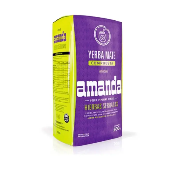 Yerba Mate Amanda con hierbas serranas 500 gr