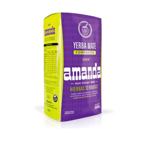 Yerba Mate Amanda con hierbas serranas 500 gr