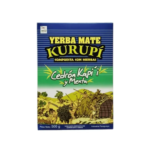 Yerba mate Kurupí Cedron kapi´i y menta 500grs