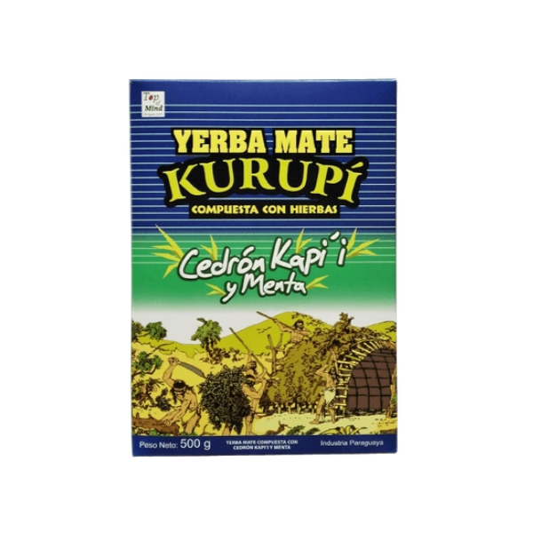 Yerba mate Kurupí Cedron kapi´i y menta 500grs