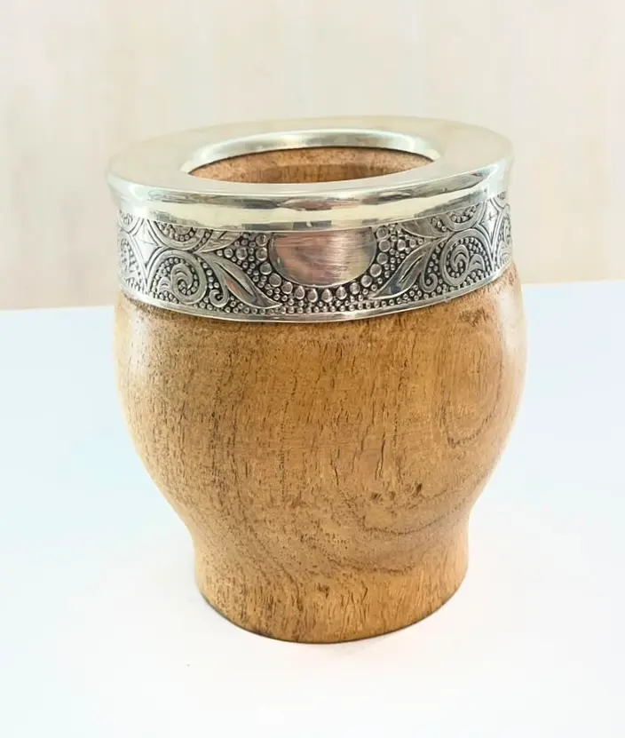 Mate Imperial Madera de algarrobo con Virola y Fleque de alpaca