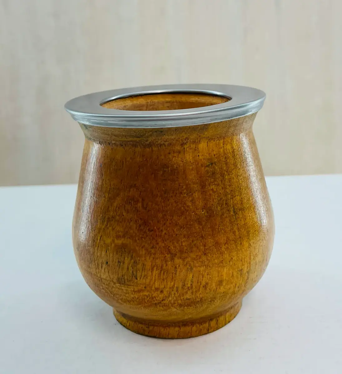 Mate Camionero de Algarrobo Virola acero Inox.